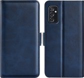 Samsung Galaxy M52 Hoesje - MobyDefend Luxe Wallet Book Case (Sluiting Zijkant) - Blauw - GSM Hoesje - Telefoonhoesje Geschikt Voor: Samsung Galaxy M52