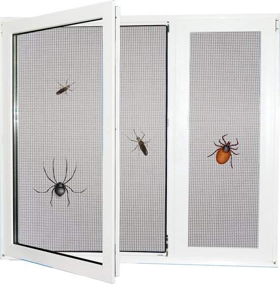 PALMAT aluminium insectenhordeur, houdt insecten, muggen, insecten buiten - voor ramen, deuren en modelbouw (100x250 cm) - PALMAT