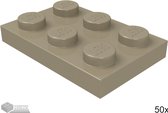 LEGO Plaat 2x3, 3021 Donker tan 50 stuks