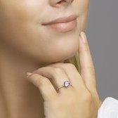 Ring Amethist En Diamant 0.05ct H Si