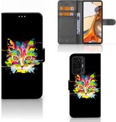 Wallet Book Case Xiaomi 11T | 11T Pro Smartphone Hoesje Cat Color Leuke Verjaardagscadeaus