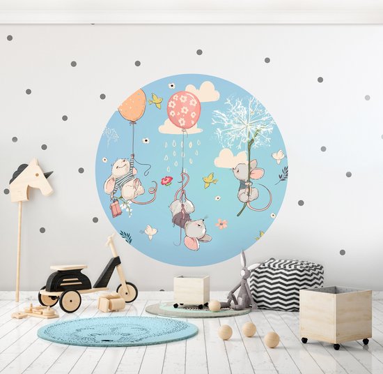 Tizato - Wall Circle Souris - Sticker Mural Cercle Muursticker Autocollant - Ø 91 cm