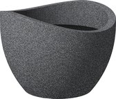 Scheurich Wave Globe, kunststof plantenbak, zwart graniet, 40 cm diameter, 22,2 cm hoog, 8 l vol.