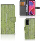 Wallet Book Case OPPO A54 5G | A74 5G | A93 5G Telefoon Hoesje Green Wood