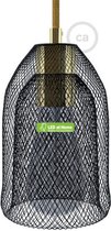 LEDatHOME – Kooi metalen lampenkap Ghostbell met E27 lamphouder - Zwart - Messing