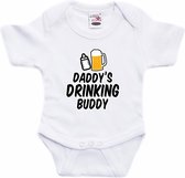 Daddys drinking buddy cadeau romper wit voor babys - Vaderdag / papa kado / geboorte / kraamcadeau - cadeau voor aanstaande vader 68 (4-6 maanden)