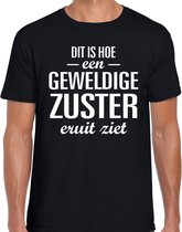 Dit is hoe een geweldige zuster eruit ziet cadeau t-shirt zwart - heren - beroepen / cadeau shirt L