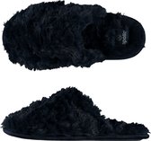 Dames instap slippers/pantoffels zwart maat 39-40