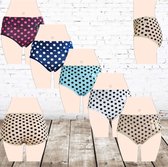 Fine Woman Dames slips katoen stip 9051 5-pak -Fine Woman-L-Slips