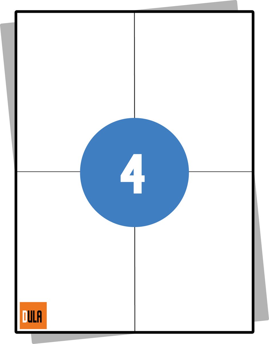 DULA PostNL Verzend Etiketten Stickervellen A4 4 Stickers per vel