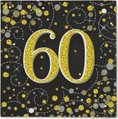 Oaktree - Servetten 60 jaar Zwart Goud (16 stuks)