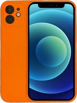 iPhone 12 Mini Hoesje Oranje Siliconen Case Met Extra Camera Bescherming - Oranje - Geschikt voor iPhone 12 Mini - Smartphonica