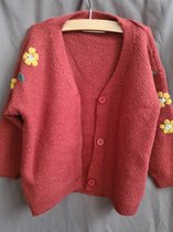 Vest met geborduurde regenboog - Maat 92/98 - Vest voor meisjes - Meisjeskleding - Hii You