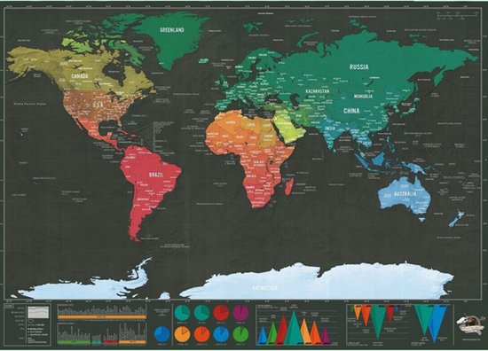 hoofdstuk Maar huiswerk maken Kras Wereldkaart - ScratchMap Deluxe Groot 82,5 x 59,4 cm | bol.com