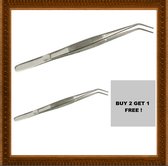 Belux Surgical/ Presentatie Tang - Gebogen Punt - 16cm - Rvs - Keuken pincet( Koop 2 Krijg 1 gratis)