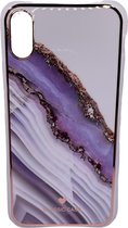 iPhone X/Xs marmer design hoesje - 4 verschillende kleuren - Wit/Goud - Paars - Groen - Blauw - Design - Patroon - Telehoesje - Goedkoop - Stevig - Leuk - Marble phone case - Phone