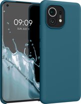 kwmobile telefoonhoesje voor Xiaomi Mi 11 - Hoesje met siliconen coating - Smartphone case in mat petrol