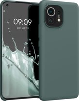 kwmobile telefoonhoesje voor Xiaomi Mi 11 - Hoesje met siliconen coating - Smartphone case in blauwgroen