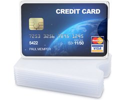 kwmobile 10x beschermhoesje voor pasjes - Voor creditcard, bankpas, OV-chipkaart of ID-kaart - Set van 10 stuks - Transparant