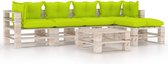 Decoways - 6-delige Loungeset met kussens pallet grenenhout