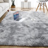 Hoobi® Zacht Pluche Vloerkleed- Hoogpolig fluffy tapijt - voor Woonkamer, Kinderkamer, Slaapkamer - Eenvoudig Wasbaar - Grijs 160 x 200 cm