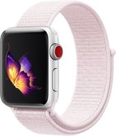 Geschikt voor Apple Watch Bandje 38/40/41mm - Nylon Klittenband - Roze