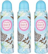 Body-X Women Deodorant Spray Endless Weekend 150 ml - 3 stuks