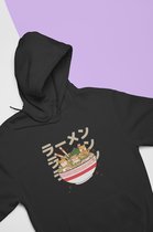 Shiba Inu Ramen Noodles Hoodie | Japanese Kawaii Food | Anime Merchandise | Unisex Maat M