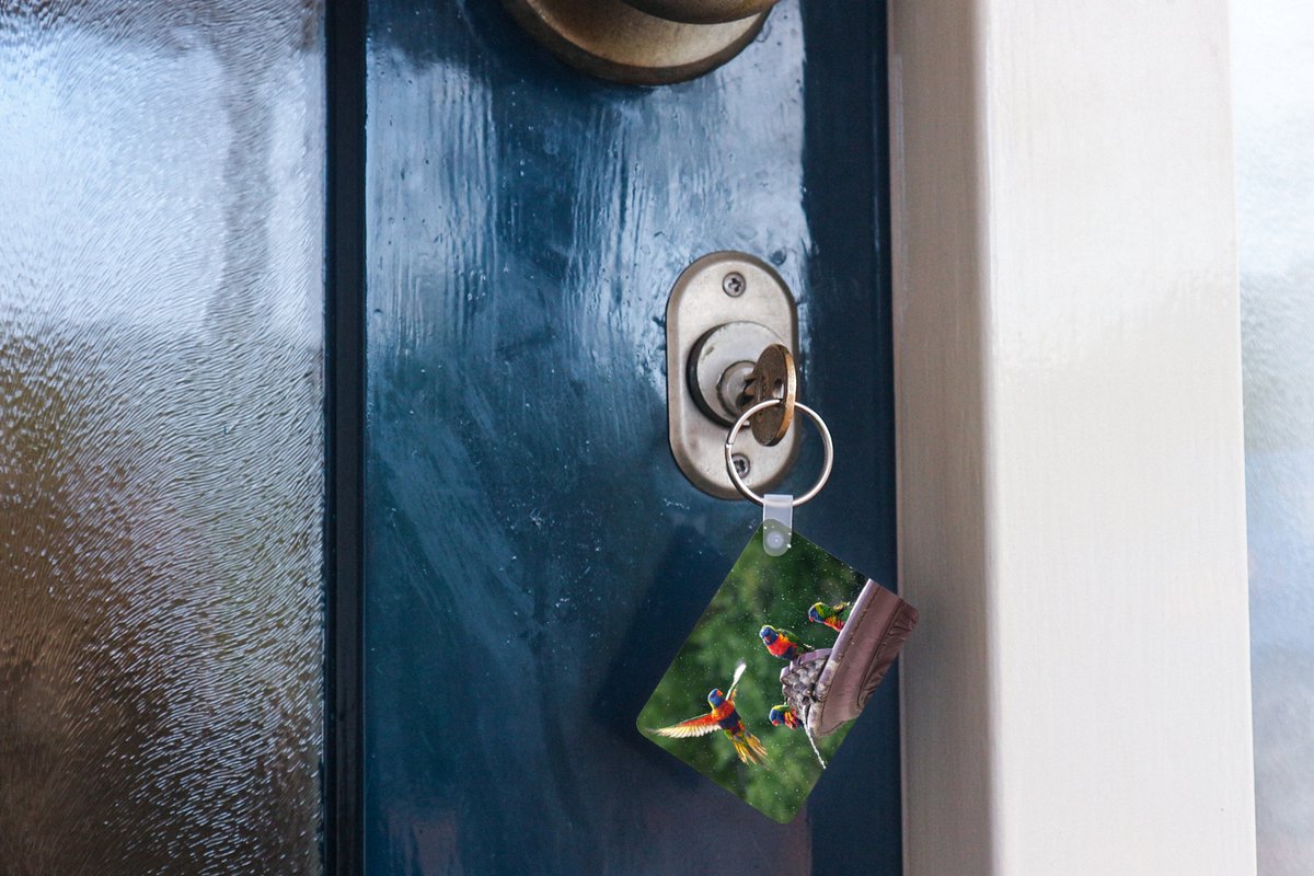 Porte-clés Animaux colorés - Porte-clés loris colorés à la cire plastique -  Porte-clés