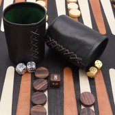Luxe backgammon bord -handgemaakt - klassieke reisspellen -spellen voor volwassenen- luxe uitgaven- leder