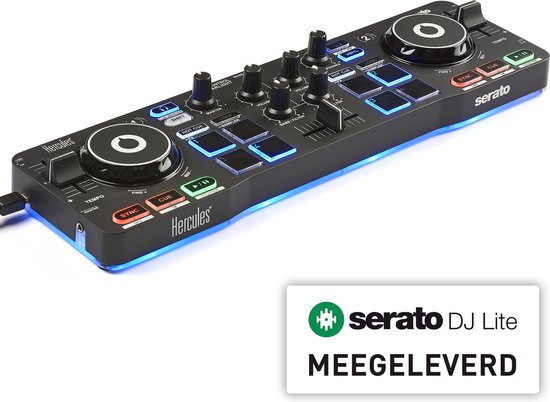 Hercules DJControl Starlight - DJ controller met Serato DJ Lite - 2 Decks & 8 RGB Pads