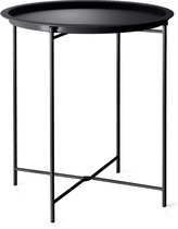 CKB Table bistro d'extérieur en acier pliable avec plateau amovible (noir)