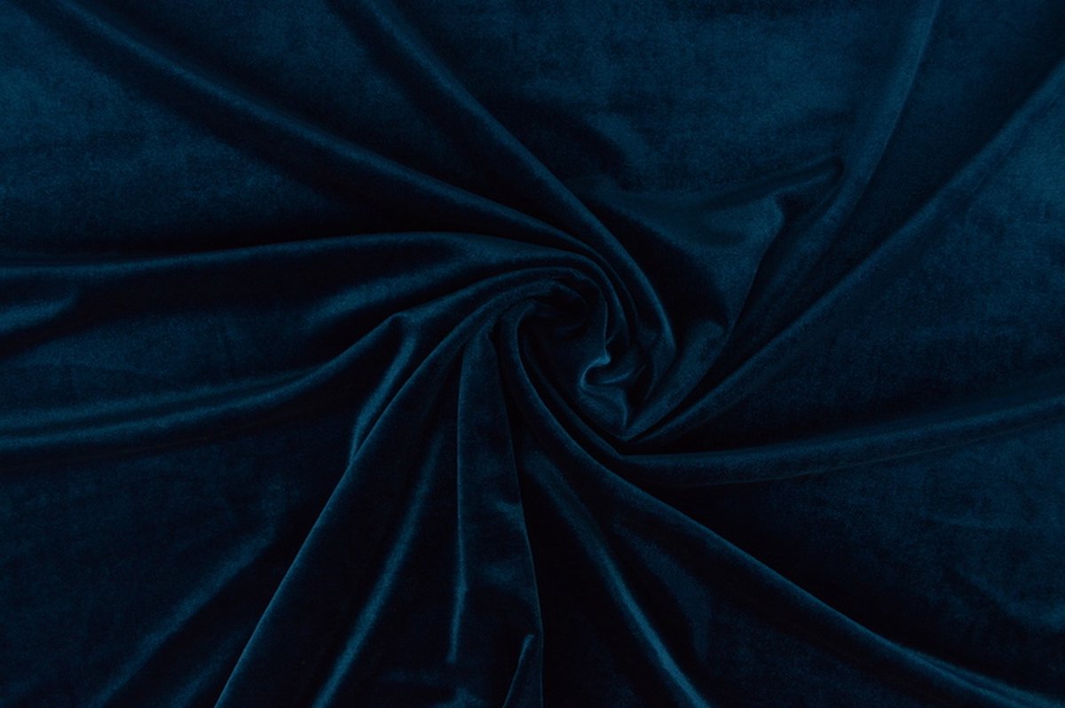 Velvet stof op rol - 165cm breed - Petrol - 30 meter