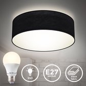 B.K.Licht - Slimme Plafondlamp - Ø30cm - dimbaar - smarte decoratieve plafonniére - wifi lamp - zwart - met smart E27 lichtbron