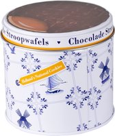 Max & Alex Chocolade Stroopwafels in Delfts Blauw Koekblik