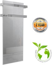 Sèche-serviettes infrarouge miroir Alkari avec contrôle ITC | chauffage salle de bain |600 watts | 60 x 90 cm | avec thermostat séparé