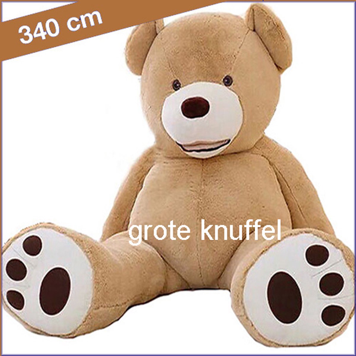 Lichtbruine knuffelbeer van 340 cm - Hele grote bruine Teddybeer - Wat een  joekel van... | bol.com