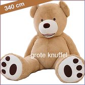 Lichtbruine knuffelbeer van 340 cm - Hele grote bruine Teddybeer - Wat een joekel van een teddybeer