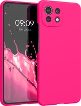 kwmobile telefoonhoesje voor Xiaomi 11 Lite (5G) NE / Mi 11 Lite (5G) - Hoesje met siliconen coating - Smartphone case in neon roze