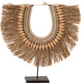 J-Line Ketting+Staander Dora Schelpen/Zeegrass Beige Large