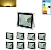 8 x LED schijnwerper 50W warm wit