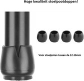FSW-Products - 4 Stuks Stoelpoot Doppen - 12-16mm - Meubelvilt - Meubelonderzetters - Anti-Kras Vilt - Vloerbescherming - Stoelpootbeschermers - Zwart - Rond - Stoelhoezen - Omdopp