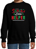 Santas little helper / Het hulpje van de Kerstman Kerstsweater - zwart - kinderen - Kersttruien / Kerst outfit 14-15 jaar (170/176)