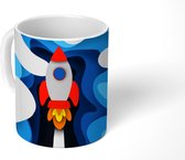 Mok - tekening - Kinderen - Raket - 350 ML - Beker