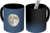 Magische Mok - Foto op Warmte Mok - Maan - Blauw - Wit - 350 ML