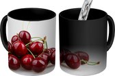 Magische Mok - Foto op Warmte Mok - Kersen - Stapel - Wit - 350 ML