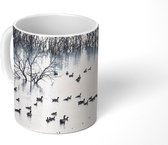 Mok - Ganzen in het water van het Nationaal park Tablas de Daimiel in Spanje - 350 ML - Beker