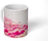 Mok - Close-up van gekleurde vloeistoffen met bubbels - 350 ML - Beker