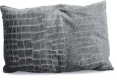 Sierkussen - Skinsbynature Luxe Krokodillenprint. Croco - Antraciet - 40 Cm X 60 Cm