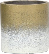 Kolibri Home | Flame gold bloempot - Goud/ witte cementen sierpot - potmaat 9cm